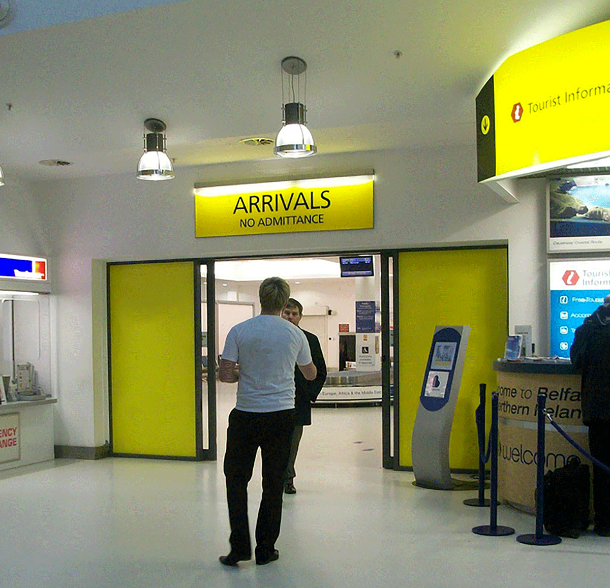 Belfast City Airport arrivals sign