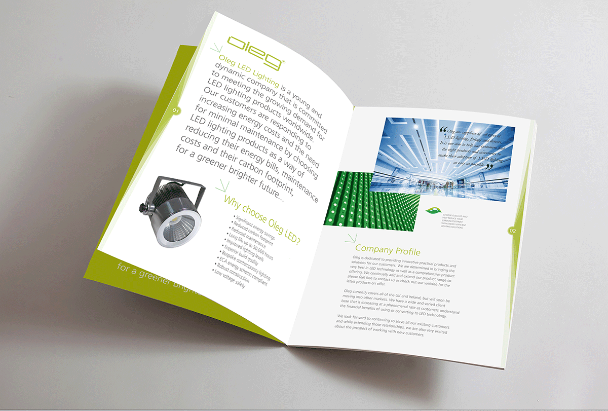 Oleg LED lighting product brochure, company profile