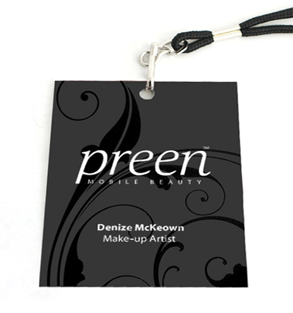 Preen Mobile Beauty name tag, Denize McKeown Make-up Artist